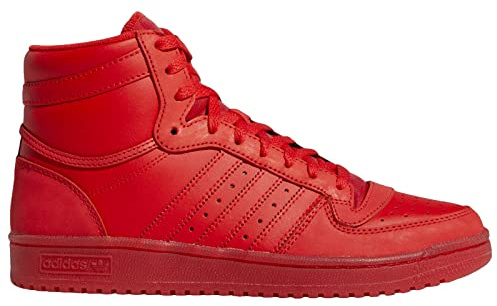 adidas Originals Herren Top Ten Hi Basketballschuhe, Weiß/Lebendiges Rot/Gelb, 43 EU