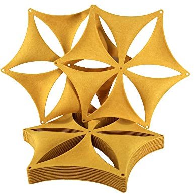 Raumteiler, 3D-Blumen-Venus, zum Aufhängen, 35,6 x 30,5 cm, hochdichte Polyesterfaserplatte, geschnittene Raumteilung, Heimdekoration, goldfarben, 12 Stück