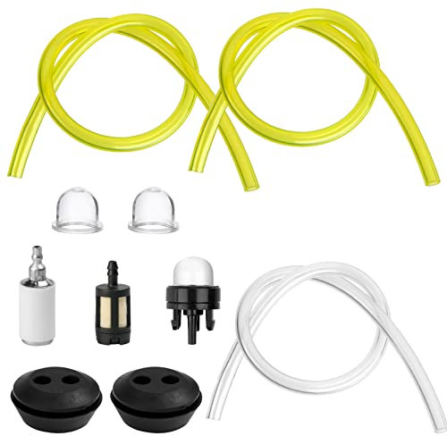 Universal Benzinfilter Kit, Kraftstofffilter Motorsense, Benzinschlauch Dichtung, 2.5mm 3mm Innendurchmesser Benzinschlauch, Rasenmäher Benzinschlauch Set für Rasentrimmer Heckenschere