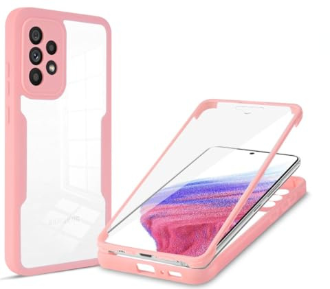 betterfon 360 Grad Hülle Kompatibel mit Samsung Galaxy A53 5G | Handyhülle mit eingebautem Displayschutz für Galaxy A53 5G | Rosa