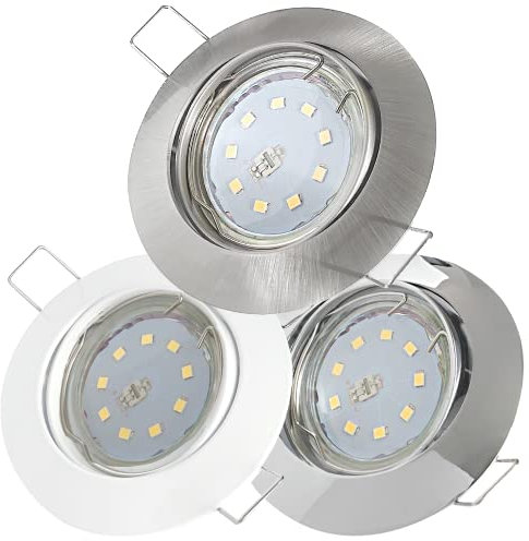ETT Distribution GmbH LED Einbaustrahler 12V inkl. 1 x 5W SMD LM Farbe Weiß IP20 LED Einbauleuchte Fabian 3000K Warmweiß Deckenspot