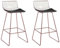 Beliani Lot de 2 Chaises de Bar Style Industriel en Acier Rose Doré et Cuir PU Fredonia