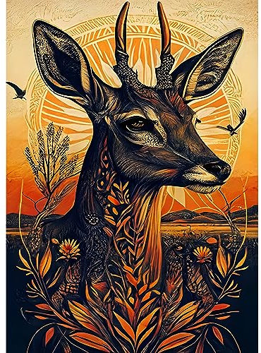 EOBROMD 5D Diamant Painting Bilder Erwachsene Antilope, Diamond Painting Tiere, DIY Diamant Malerei Set für Wanddekoration 30x40 cm