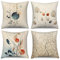 ASDCXZ Vintage Kissenbezug 40x40 cm 4er Set, Modern Retro Braun Beige Blätter Sofa Dekokissen Kissenbezüge Kissenhülle Waschbar Polyester Flachs Textil Outdoor Kopfkissenbezug Kissen Bezug
