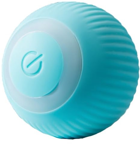 INNOVIBES Pelota para Gato con luz LED interactiva, Juguete eléctrico de Colores, Bola autogiratoria, Recargable (Azúl)
