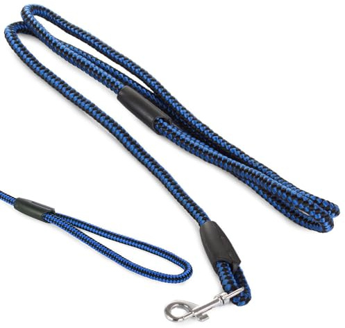 PARENCE.- Widerstandsfähige Nylon-Hundeleine mit Griff/Haustierleine - 1m20, Blau und Schwarz