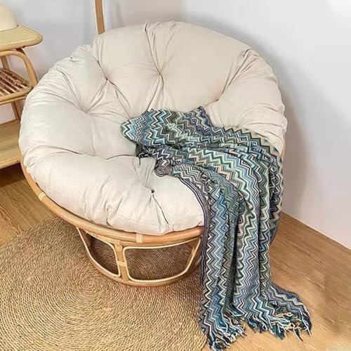 BohrenCL Papasansessel Kissen, Wasserdicht Kissen für Hängesessel, Schaukelstuhl Kissen, Rund Papasan Sessel, Polster Sitzauflage für Gartenmöbel Sesselkissen, 50 x 50 cm