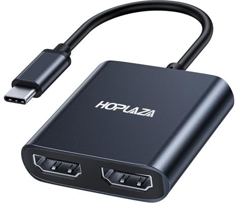 USB-C to Dual HDMI Adapter - 4K@60Hz, Supports iPhone 15, MacBook Pro/Air 2020-2016, Chromebook Pixel, Lenovo/Surface