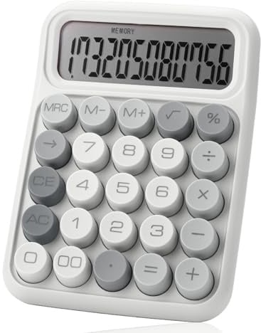 Mr. Pen - Calculadora de interruptor mecánico, 12 dígitos, pantalla LCD grande, calculadora gris, botones grandes