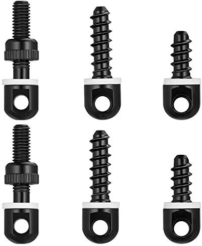 6PCS Sling Swivel Studs Set for Rifle & Shotgun, Wood Screw Sling Mount Kit, 1/2 3/4 7/8 Gun Swivel Stud Bolts for Wooden Stock & Crossbow