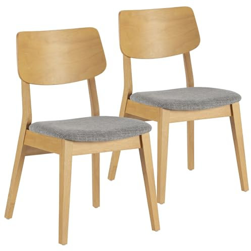 HOMN LIVING Pack 2 sillas Susi Color Roble, Madera Maciza, 49 cm (Ancho) 52 cm (Profundo) 82 cm (Alto)
