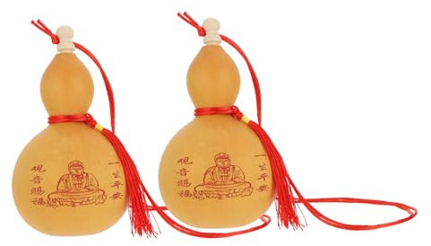 Cabilock 2pcs Natural Gourd Hanging Ornaments for Feng Shui Decoration Unique Home Decor for Tabletop Use for Family and Friends