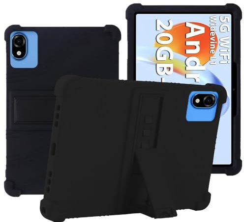 YHFZR Custodia Cover per DOOGEE U10 PRO Tablet, Ultra Leggero Protettiva Cover in Silicone con Supporto per Bambini per DOOGEE U10 PRO Tablet 10,1 Pollici, Nero