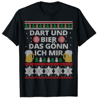 Lustiges Dart Kostüm Ugly Christmas Sweater Weihnachtspulli T-Shirt