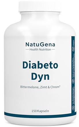 NautuGena DiabetoDyn hohe Konzentraion an Bittermelone- & Zimtkomplex, drei Magnesiumverbindungen Citrat, Malat & Bisglycinat, 150 Kapseln (30 Tage Packung)