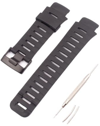 MENGXIU MENGKE Watch-Accessoires-Silikon-Uhr-Armband geeignet mit Suunto X-Lander Spartanischer Kriegerband konvex 22mm Herrenuhrband(Black)