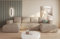 MODERNO Ecksofa mit Schlaffunktion und Bettkasten LAMBI U - Sofa mit +3 Sitzen - Schlafcouch Wohnlandschaft U Form - Modern Couch 338x164x89 cm - Big Sofa XXL Beige