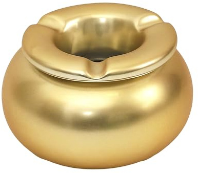 HOME DECO FACTORY Aufbewahrungsbox Pappe Set 3-teilig Blumenmuster | Aschenbecher aus Metall im marokkanischen Stil, 10cm Durchmesser, stilvoll und äußerst, den Innen- und Außenbereich, Gold