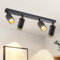 meoaow Deckenstrahler Schwarz 4 Flammig Küche Modern Deckenlampe Strahler GU10 Spots Schwenkbar Innen Metall Deckenleuchte Deckenspots für Flur Wohnzimmer Schlafzimmer, Ohne Leuchtmittel