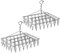 Wnqou 2 secadores de calcetines plegables con 40 clavijas, ganchos de metal con clips, colgador de ropa interior para accesorios de línea de lavado, estante de secado de calcetines de acero