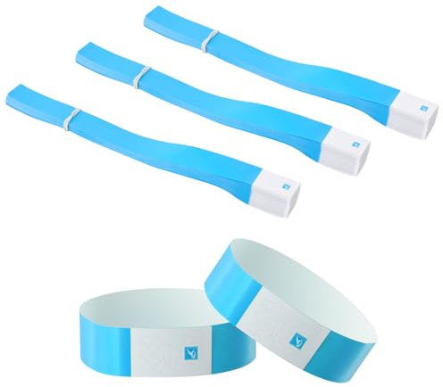 300 Pezzi Braccialetti d'ingresso, Braccialetti Identificativi Impermeabili, Braccialetti per Feste, Braccialetti Sfusi Colorati, Braccialetti per Club Concerto, Braccialetti di Carta (Blu)