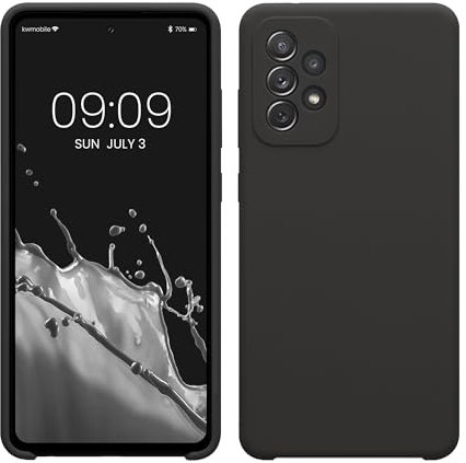 kwmobile Hülle kompatibel mit Samsung Galaxy A72 Hülle - Silikon Handy Case - Handyhülle weiche Oberfläche - kabelloses Laden - Dunkelgrau
