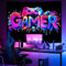 SparkLia Gamer Gaming Tapisserie, Schwarzlicht-Game-Controller, Horror-Totenkopf-Wandbehang, UV-reaktives Skelett, leuchtet im Dunkeln, Wanddekoration für Schlafzimmer, Wohnzimmer – 129,5 x 149,9 cm
