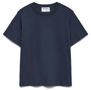 VERO MODA Damen Awnaima Ss O-Neck T-Shirt Noos, Dark Sapphire, L