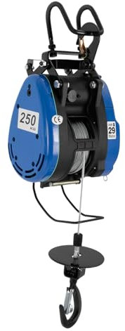 Treuil électrique 250 kg, treuil électrique télécommandé 1500 W 220 V avec télécommande, corde de 30 m