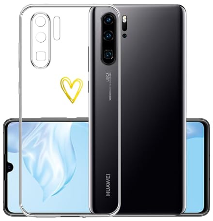Demnkun Handyhülle für Huawei P30 Pro Hülle Durchsichtig, Dünne Weiche TPU Silikon Transparent Huawei P30 Pro Schutzhülle mit Liebe Herz, Nie Vergilbung Kratzfest Klar Cover case
