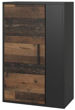 Vicco Hängeschrank Berno, Schwarz/Oldstyle, 50.1 x 78.4 cm mit 2 Fächern