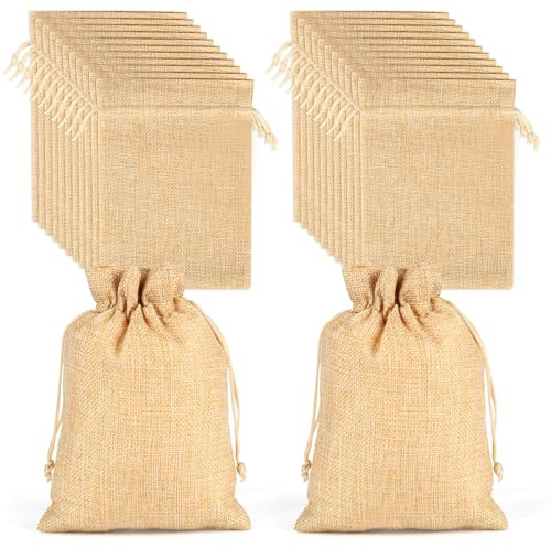24 Stück Baumwollsäckchen, 13x18 cm Stoffsäckchen, Baumwolle Beutel mit Kordelzug, Füllbeutel DIY Geschenkbeutel Geburtstag Handwerk Hochzeit Adventskalender