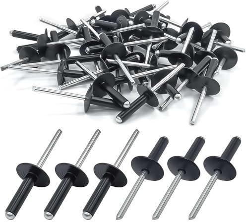 Kit 100 rivetti 4.8x19 mm a fiore in alluminio con gambo in acciaio inox per fissaggio targhe auto moto scooter camper rimorchi