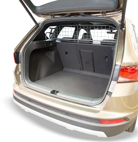 Travall Hundegitter für Cupra Ateca 2020+ [Nur geeignet für Modelle mit Panoramadach.], fahrzeugspezifisches Trenngitter für den Kofferraum aus Stahl, passgenau für sicheren Hundetransport