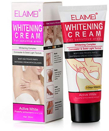 JewelryWe Whitening Creme, Natürliche Private Teile Whitening Cream Haut Aufhellende für Gesicht Achsel Ellenbogen Beinen Knie Bikini Bereich Bleichen