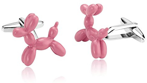 Beydodo 1 Paar Edelstahl Hochzeit Manschettenknöpfe Ballon Hund Hemd Manschettenknopf Rosa