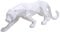 FJWYSANGU Abstrakte Leopardenstatuen, Panther-Skulptur, handgearbeitet, Tier, Harz, moderne Heimdekoration, klein, Weiß