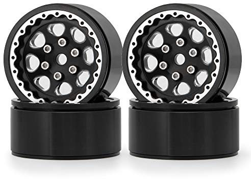 AXspeed RC Beadlock Räder Felgen, 1,9 Zoll Felgen für 1:10 RC Car SCX10 D90 TRX4, 4 Stücke