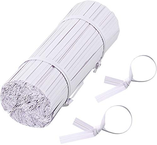 1000 Pieces Bread Twist Ties Paper Craft Candy Flower Ties for Bags Binding 4 inch (White)