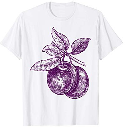 Prugna frutti cremisi Retro Vintage Design - Prugna Maglietta