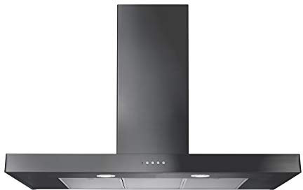 Rangemaster RHDS100SL 100cm Slate Wall Mounted Canopy Hood - 3 Speeds, Charcoal Filter Included, Grey