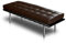 NEUERRAUM Dunkelbraune Lederbank Sitzbank Bank Leder Braun. Rahmen aus massivem Escheholz. 130 cm.