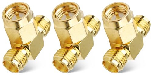 Superbat 3Stk SMA Adapter Splitter 2-Way, SMA Stecker auf 2 SMA Buchsen, Antennenadapter Konverter