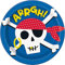 Unique Party 78415 Lot de 8 assiettes rondes Motif pirate Multicolore 22,9 cm