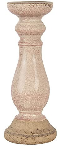 Clayre & Eef Kerzenständer rosa Keramik 14 x 14 x 36 cm 6CE1268M