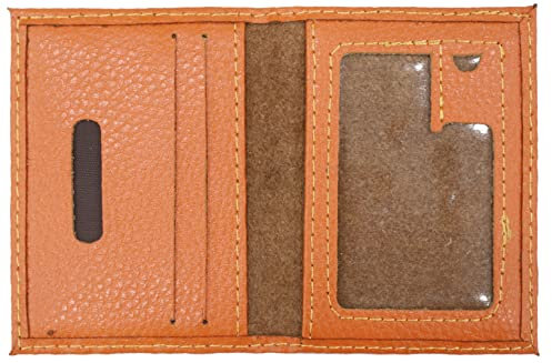 Van Der Rich ® - Porte de Carte crédit (Croute Cuir de Vachette) - Femme/Homme (Orange)
