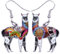 Emaille Legierung Südamerika Alpaka Ohrringe Lama Drop Dangle Mode Schmuck für Frauen Mädchen Charms Geschenk (Schwarz)