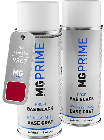 MG PRIME Motorradlack Sprühdosen für Yamaha VRC7 Red Cocktail Pearl Grundlack Basislack Spraydose 400ml
