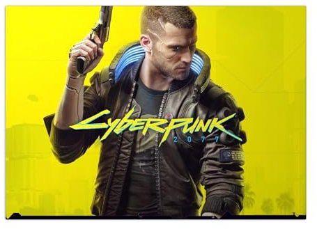Displate Offiziell Cyberpunk 2077 MetallPoster Magnetische Befestigung Inklusive Lizenziert Bilder Hochwertiges Poster Keyart - Key Art EN Poster 45 cm x 32 cm