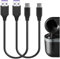 Geekria Typ-C-Ohrhörer, geflochtenes Schnellladekabel, kompatibel mit Skullcandy Push Active, Indy ANC, Indy Evo-Ladegerät, USB-zu-USB-C-Ersatz-Kurzladekabel (30 cm, 2 Stück)